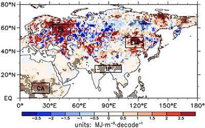 Long-Term Trend of Land Surface Thermal States and Its Spatial Variability in the Eastern Region of the Northern Hemisphere